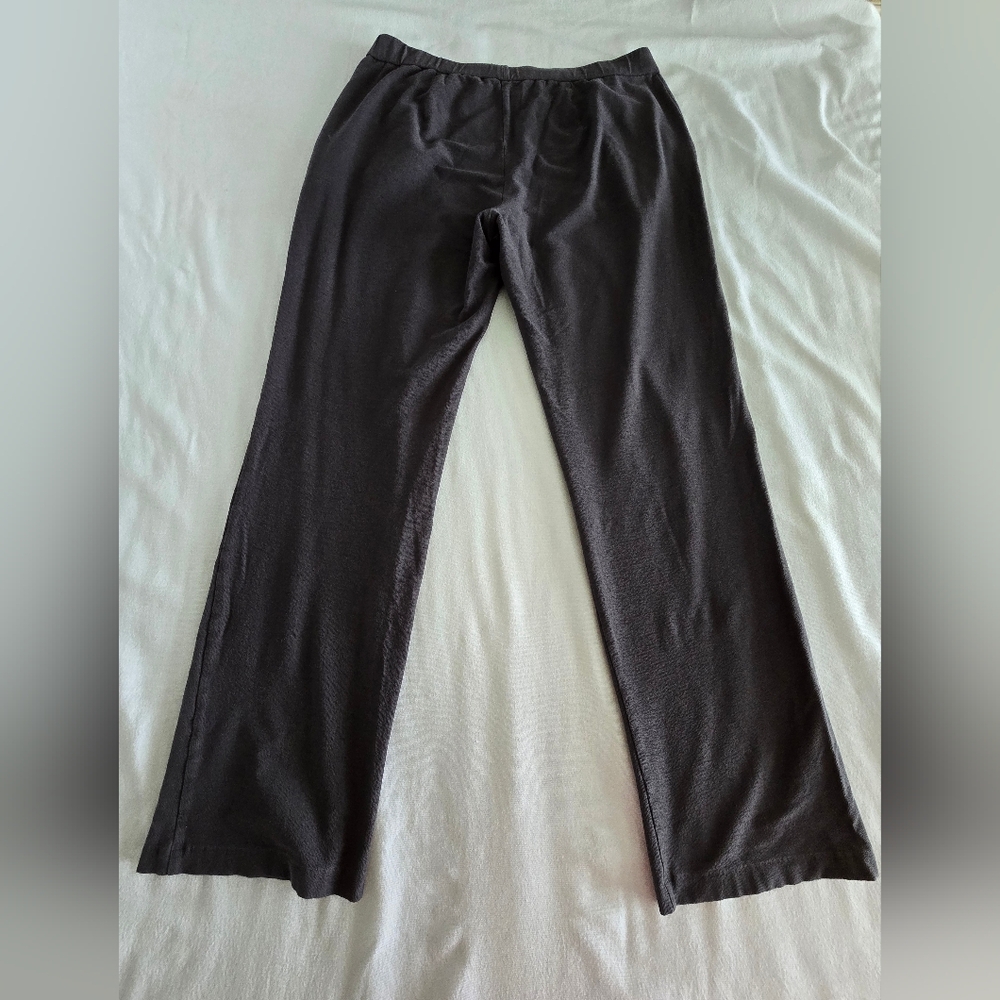 Eileen Fisher Viscose Blend Cigarette Straight Wide Leg Gray Minimalist Pants M - Picture 3 of 14